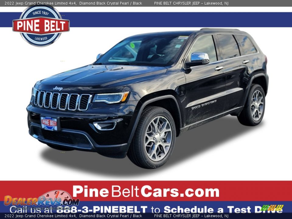 2022 Jeep Grand Cherokee Limited 4x4 Diamond Black Crystal Pearl / Black Photo #1