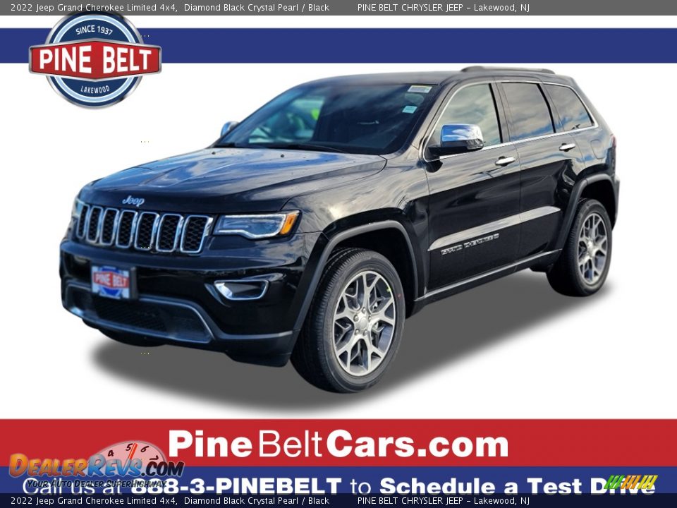2022 Jeep Grand Cherokee Limited 4x4 Diamond Black Crystal Pearl / Black Photo #1