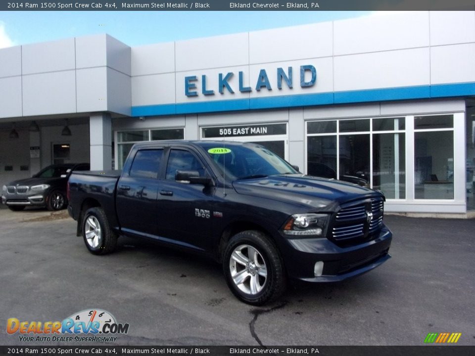 2014 Ram 1500 Sport Crew Cab 4x4 Maximum Steel Metallic / Black Photo #1