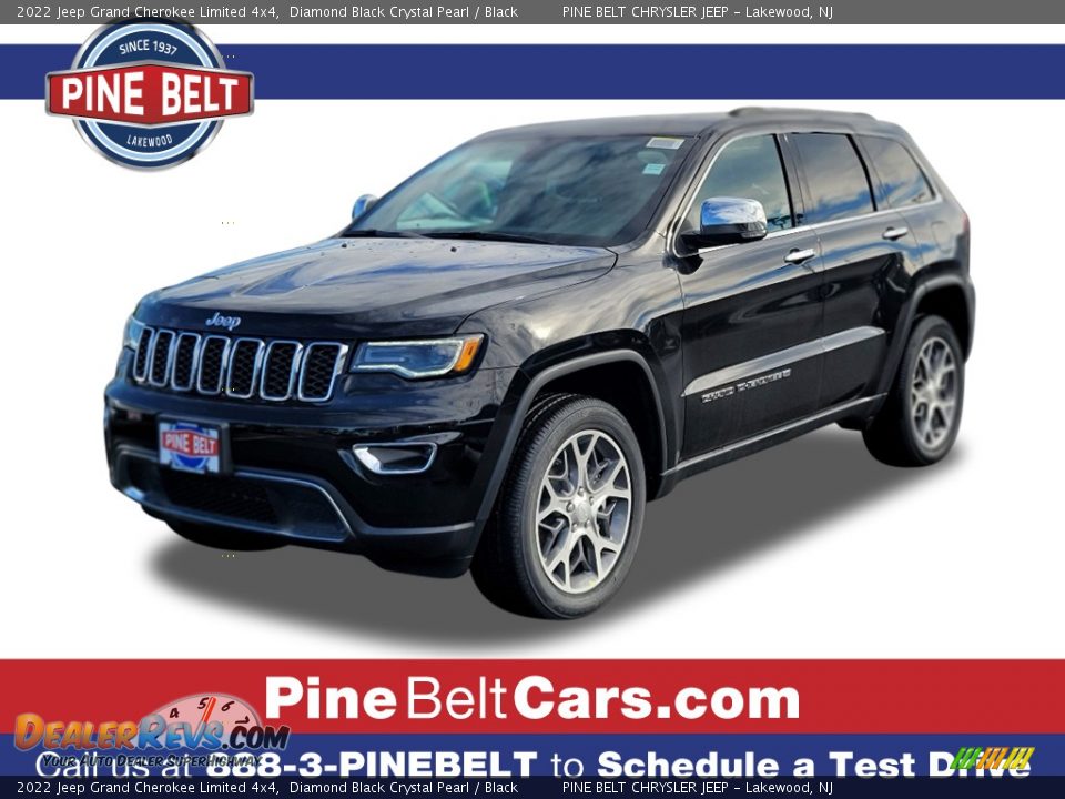 2022 Jeep Grand Cherokee Limited 4x4 Diamond Black Crystal Pearl / Black Photo #1