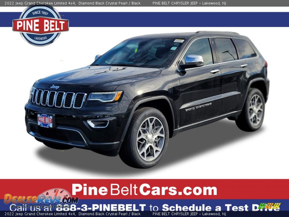 2022 Jeep Grand Cherokee Limited 4x4 Diamond Black Crystal Pearl / Black Photo #1