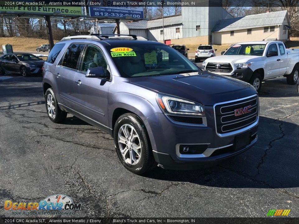 2014 GMC Acadia SLT Atlantis Blue Metallic / Ebony Photo #4