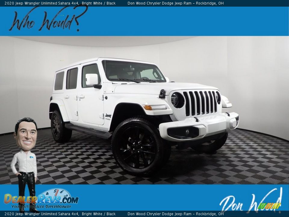 2020 Jeep Wrangler Unlimited Sahara 4x4 Bright White / Black Photo #1