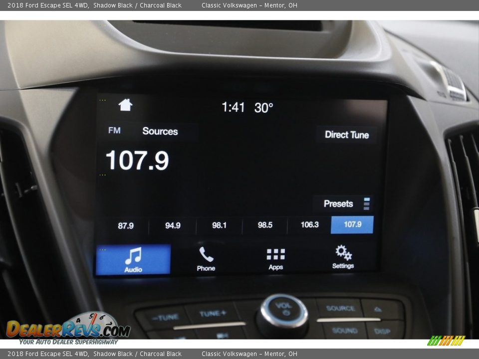 2018 Ford Escape SEL 4WD Shadow Black / Charcoal Black Photo #10