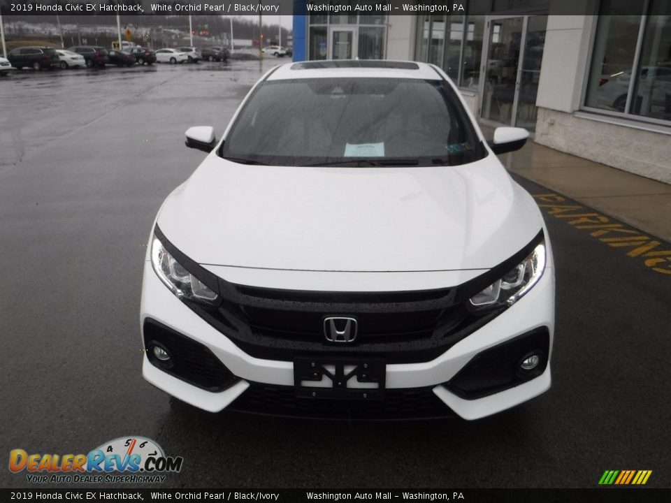 2019 Honda Civic EX Hatchback White Orchid Pearl / Black/Ivory Photo #5
