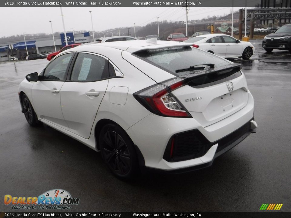 2019 Honda Civic EX Hatchback White Orchid Pearl / Black/Ivory Photo #8