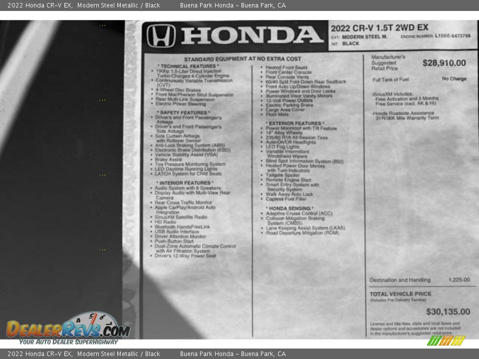 2022 Honda CR-V EX Modern Steel Metallic / Black Photo #36