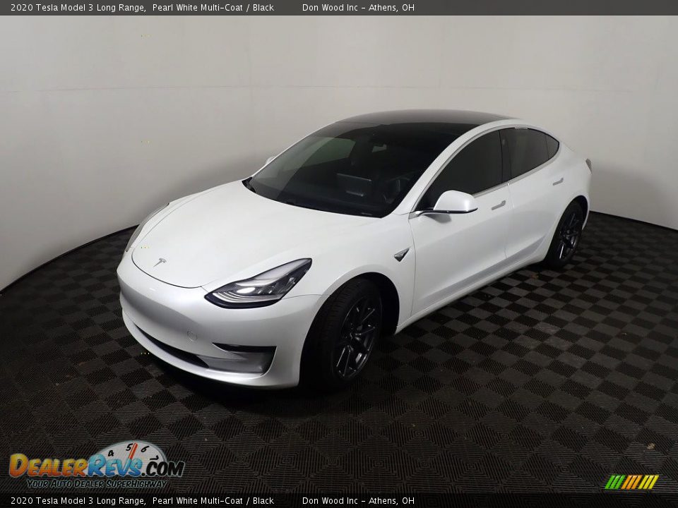 2020 Tesla Model 3 Long Range Pearl White Multi-Coat / Black Photo #13