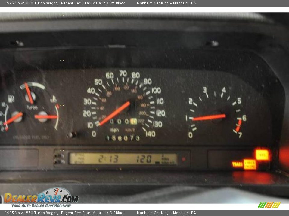 1995 Volvo 850 Turbo Wagon Regent Red Pearl Metallic / Off Black Photo #11