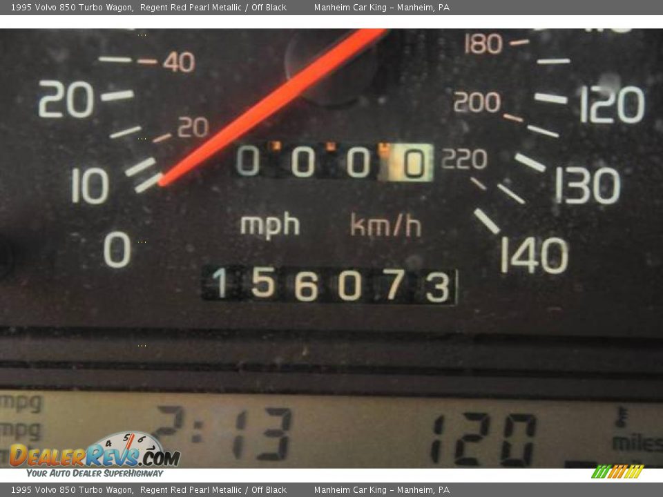 1995 Volvo 850 Turbo Wagon Regent Red Pearl Metallic / Off Black Photo #12