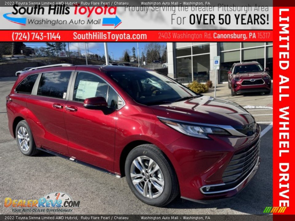 2022 Toyota Sienna Limited AWD Hybrid Ruby Flare Pearl / Chataeu Photo #1