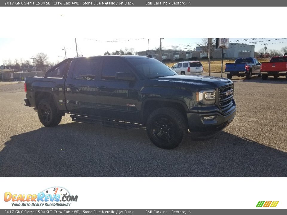 2017 GMC Sierra 1500 SLT Crew Cab 4WD Stone Blue Metallic / Jet Black Photo #6