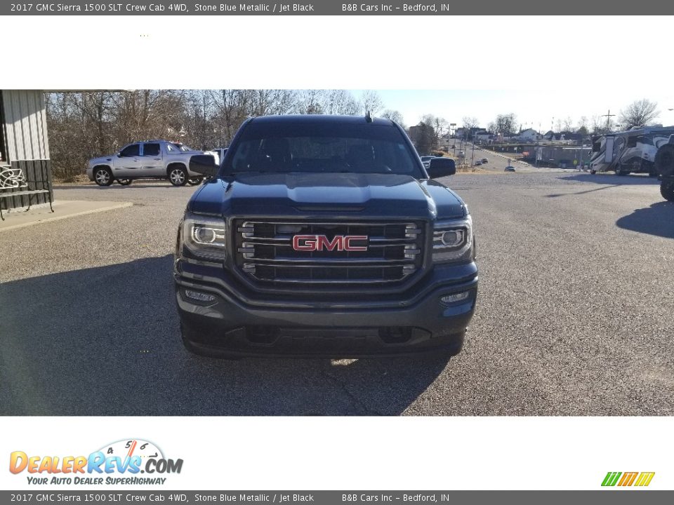 2017 GMC Sierra 1500 SLT Crew Cab 4WD Stone Blue Metallic / Jet Black Photo #7