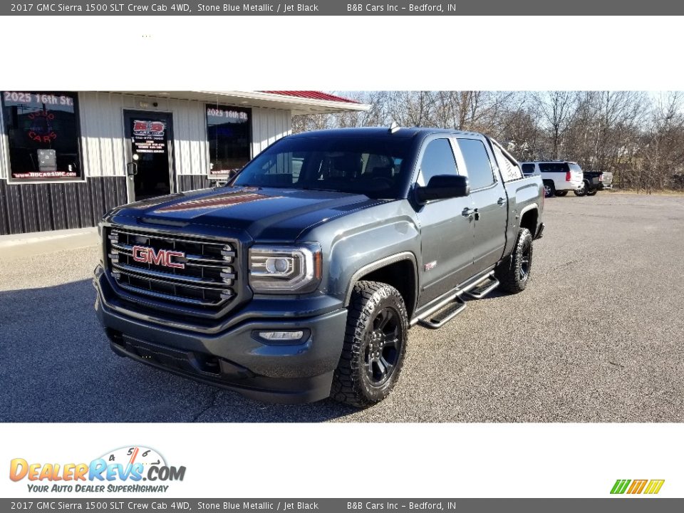 2017 GMC Sierra 1500 SLT Crew Cab 4WD Stone Blue Metallic / Jet Black Photo #8