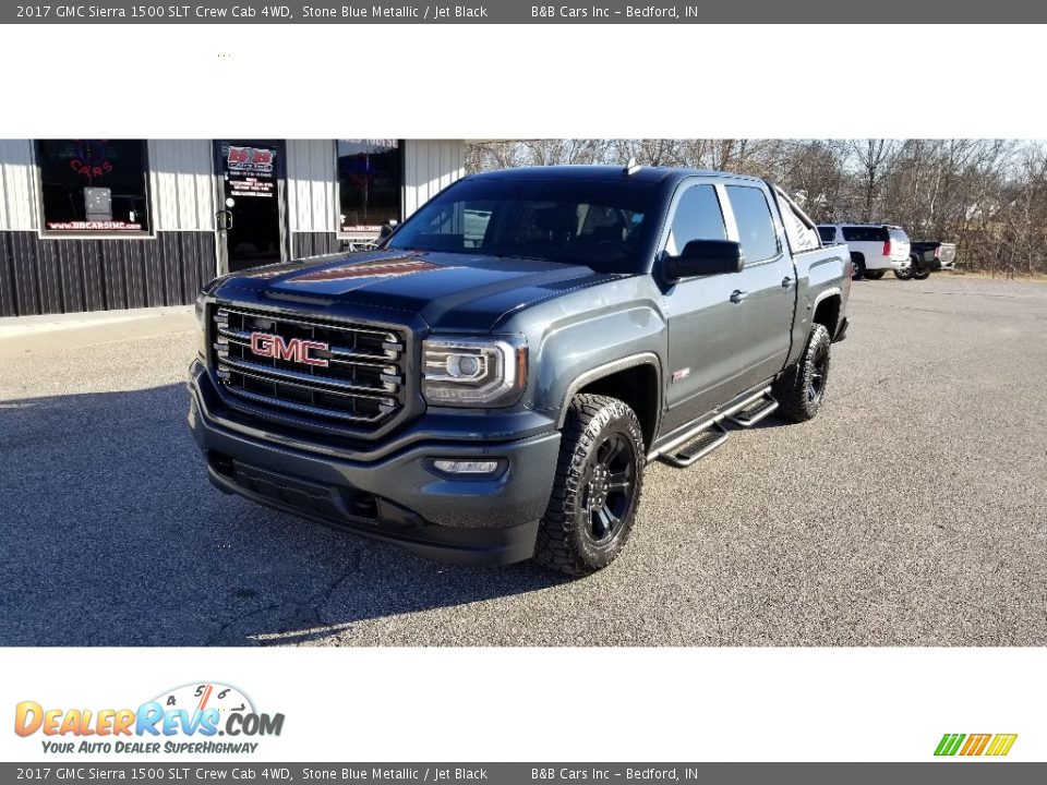 2017 GMC Sierra 1500 SLT Crew Cab 4WD Stone Blue Metallic / Jet Black Photo #36