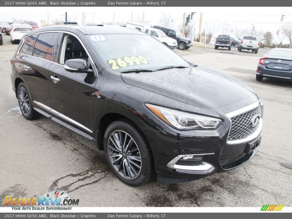 2017 Infiniti QX60 AWD Black Obsidian / Graphite Photo #3