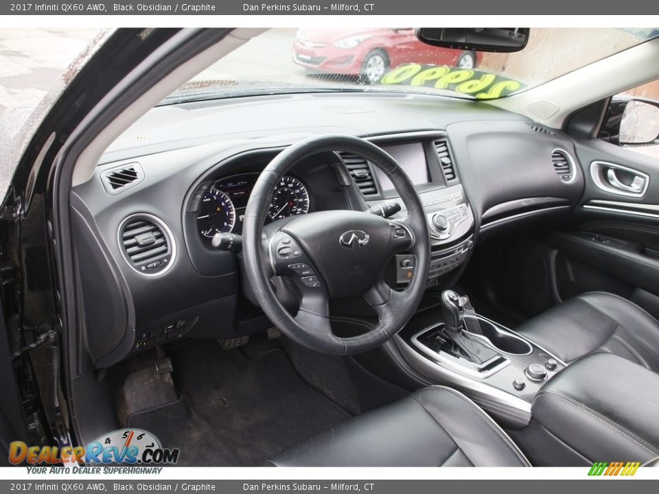 2017 Infiniti QX60 AWD Black Obsidian / Graphite Photo #10