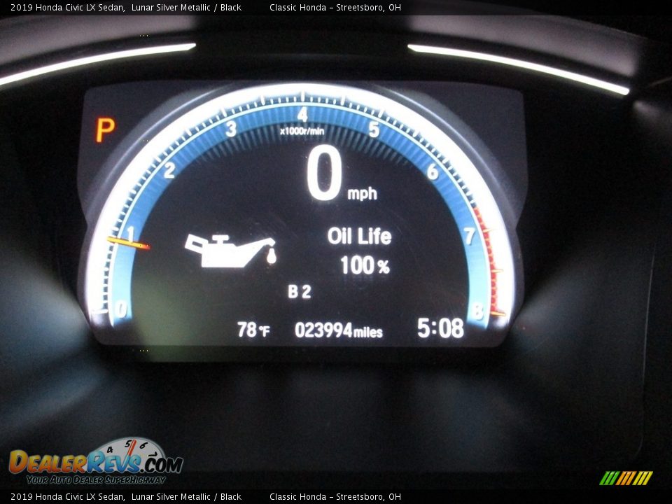 2019 Honda Civic LX Sedan Lunar Silver Metallic / Black Photo #32
