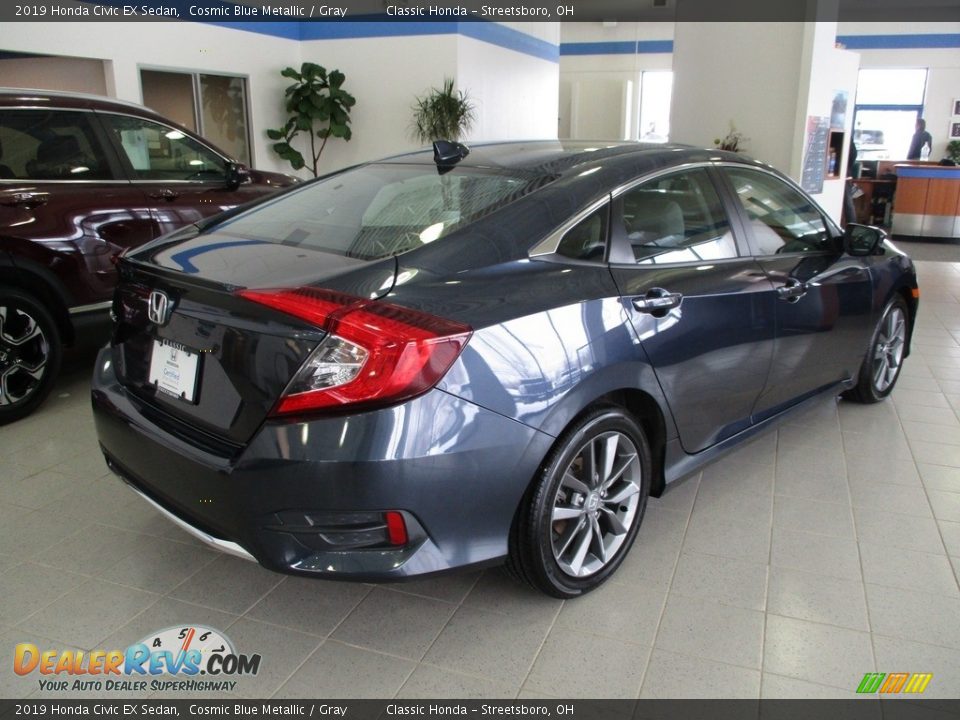 2019 Honda Civic EX Sedan Cosmic Blue Metallic / Gray Photo #7