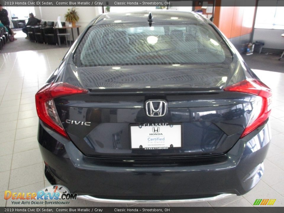 2019 Honda Civic EX Sedan Cosmic Blue Metallic / Gray Photo #8