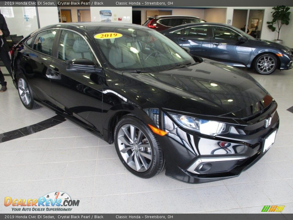 2019 Honda Civic EX Sedan Crystal Black Pearl / Black Photo #3