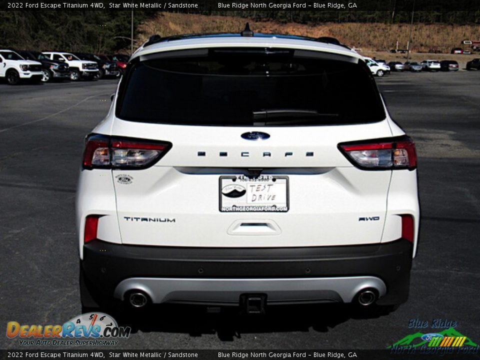 2022 Ford Escape Titanium 4WD Star White Metallic / Sandstone Photo #4
