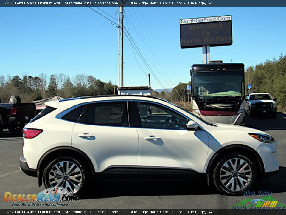 2022 Ford Escape Titanium 4WD Star White Metallic / Sandstone Photo #6