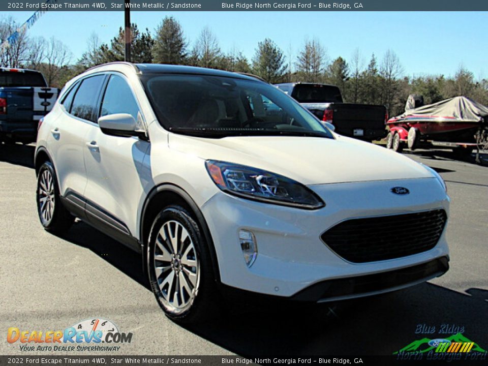 2022 Ford Escape Titanium 4WD Star White Metallic / Sandstone Photo #7