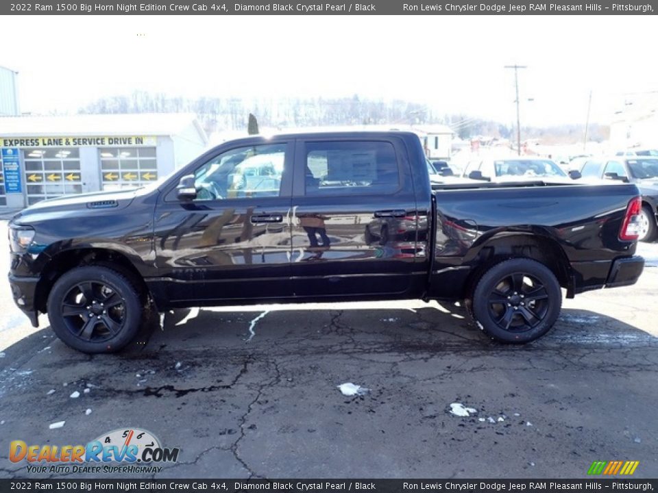 2022 Ram 1500 Big Horn Night Edition Crew Cab 4x4 Diamond Black Crystal Pearl / Black Photo #2