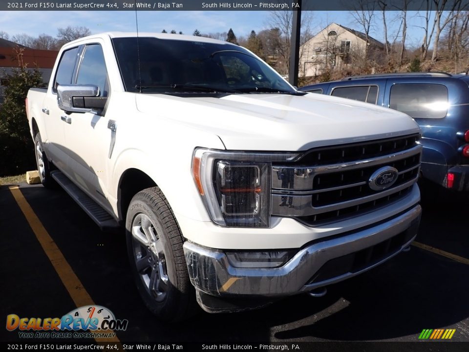 2021 Ford F150 Lariat SuperCrew 4x4 Star White / Baja Tan Photo #3