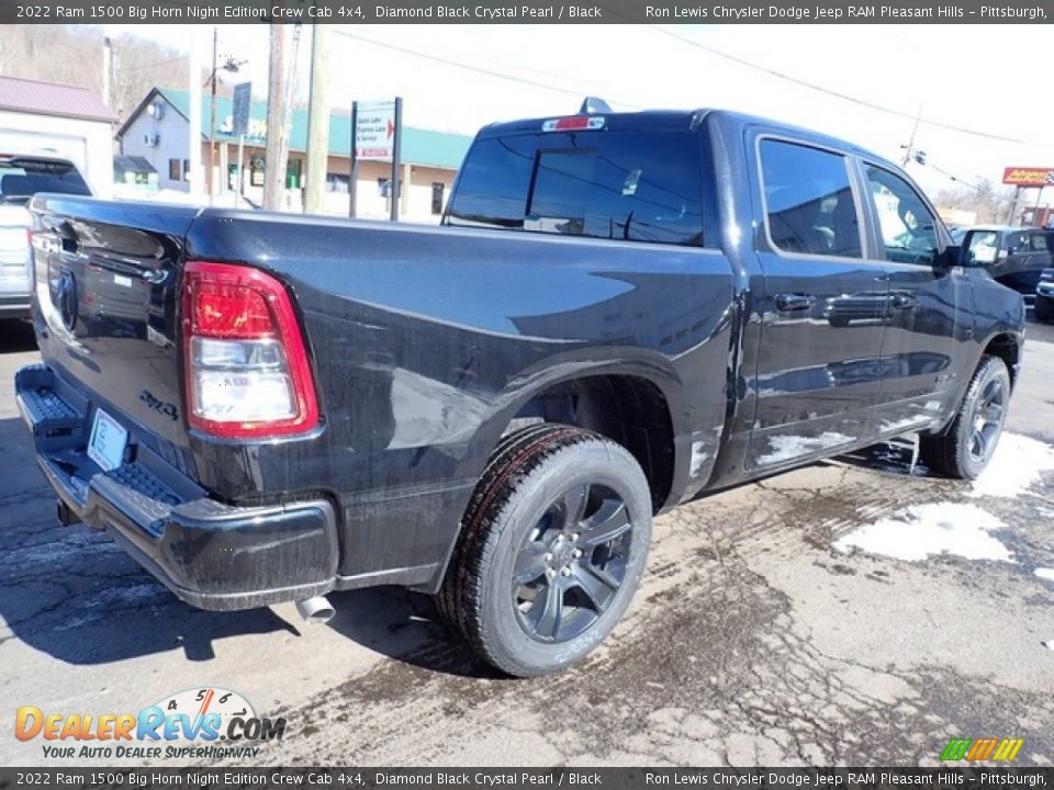 2022 Ram 1500 Big Horn Night Edition Crew Cab 4x4 Diamond Black Crystal Pearl / Black Photo #5