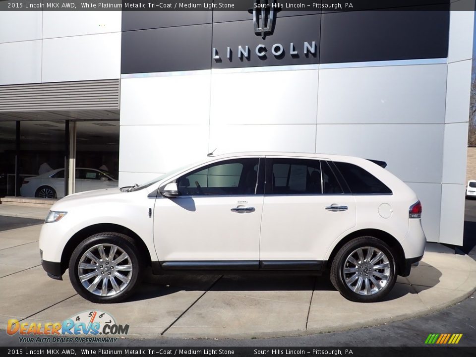 2015 Lincoln MKX AWD White Platinum Metallic Tri-Coat / Medium Light Stone Photo #2