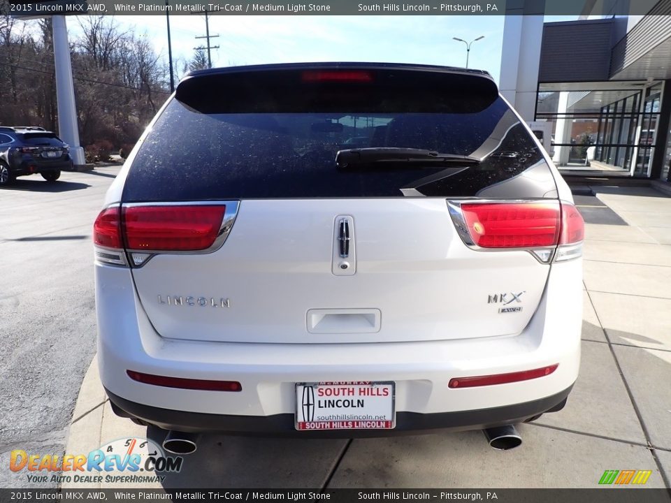 2015 Lincoln MKX AWD White Platinum Metallic Tri-Coat / Medium Light Stone Photo #4