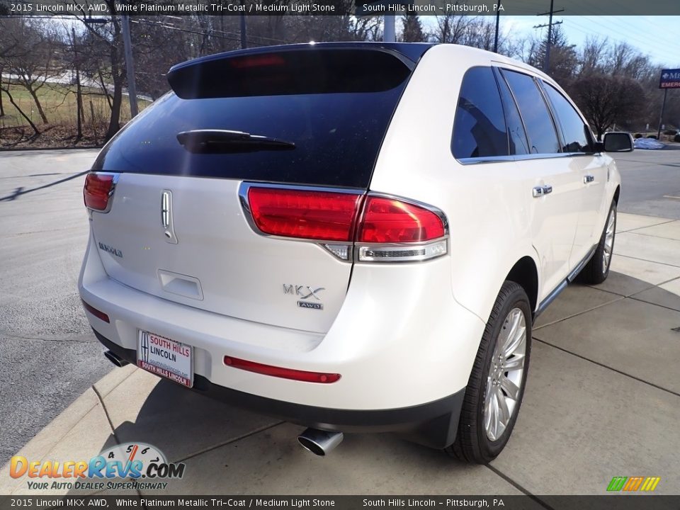 2015 Lincoln MKX AWD White Platinum Metallic Tri-Coat / Medium Light Stone Photo #6