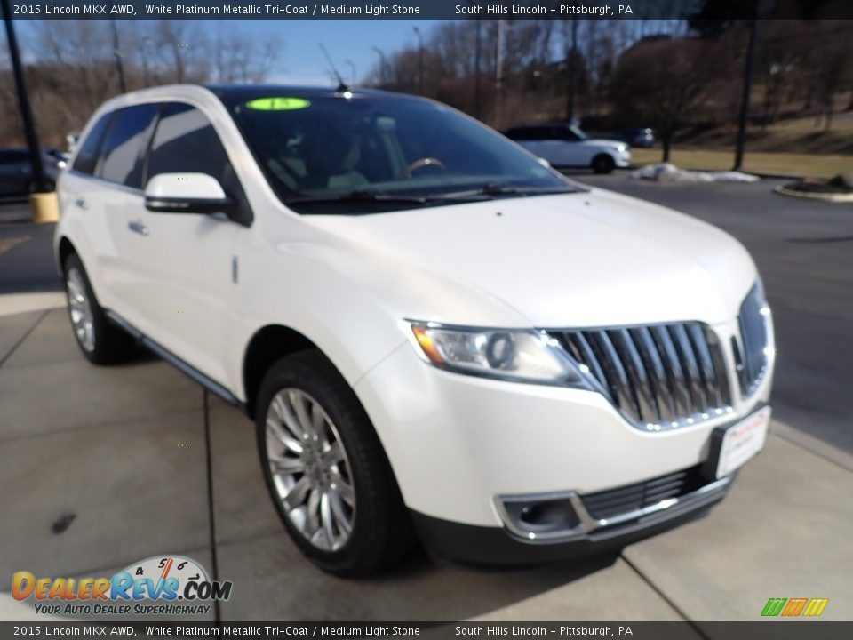 White Platinum Metallic Tri-Coat 2015 Lincoln MKX AWD Photo #8