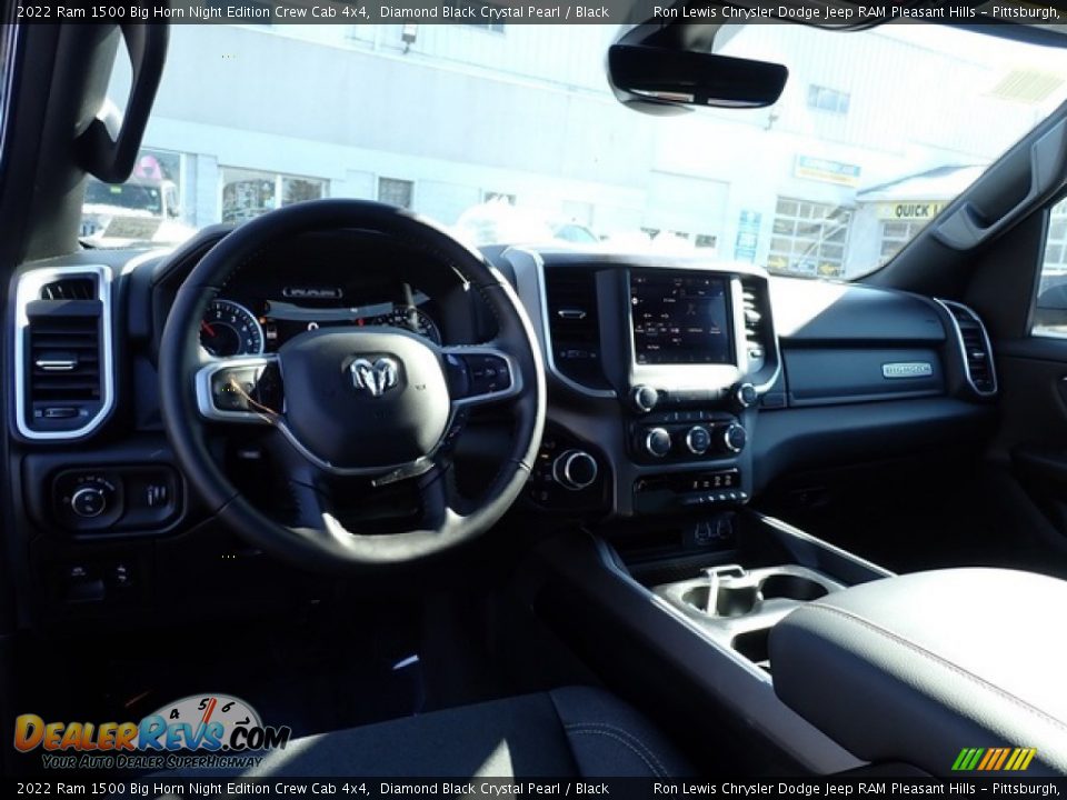 2022 Ram 1500 Big Horn Night Edition Crew Cab 4x4 Diamond Black Crystal Pearl / Black Photo #16