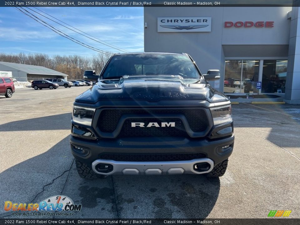 2022 Ram 1500 Rebel Crew Cab 4x4 Diamond Black Crystal Pearl / Black/Red Photo #7