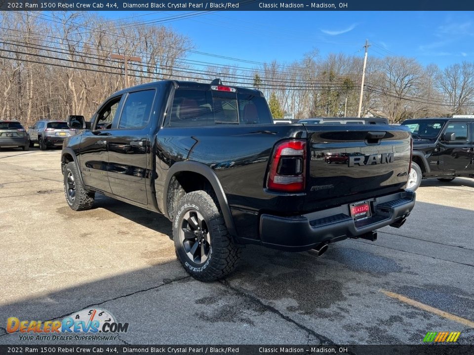 2022 Ram 1500 Rebel Crew Cab 4x4 Diamond Black Crystal Pearl / Black/Red Photo #9