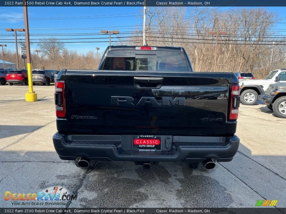 2022 Ram 1500 Rebel Crew Cab 4x4 Diamond Black Crystal Pearl / Black/Red Photo #10