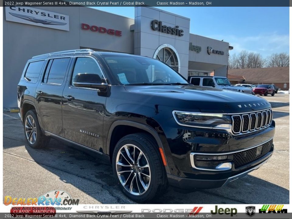2022 Jeep Wagoneer Series III 4x4 Diamond Black Crystal Pearl / Global Black Photo #1