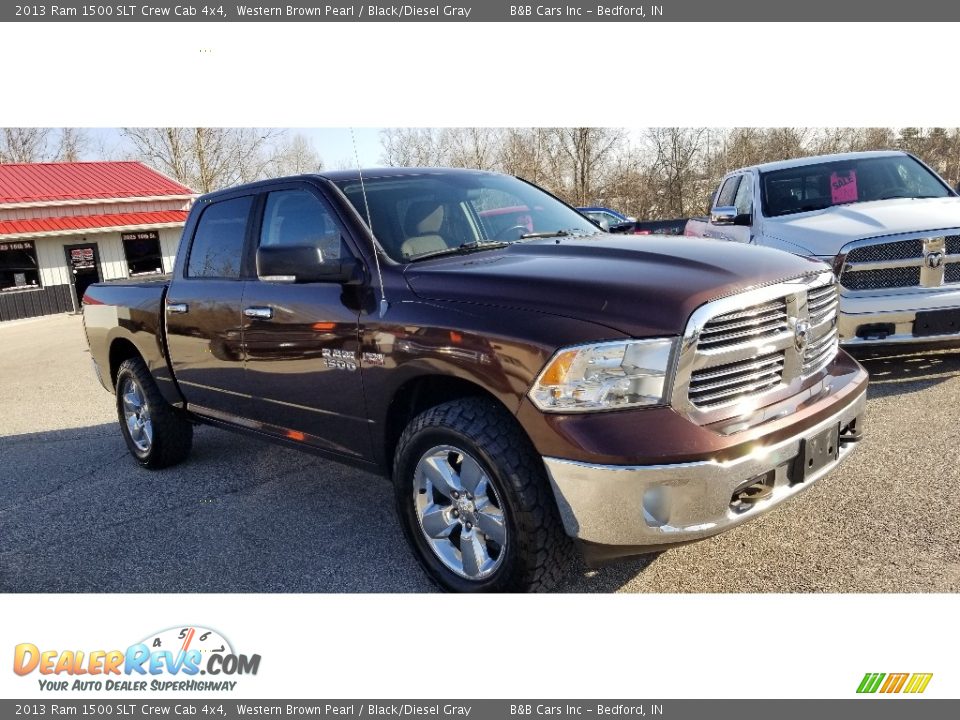 2013 Ram 1500 SLT Crew Cab 4x4 Western Brown Pearl / Black/Diesel Gray Photo #25