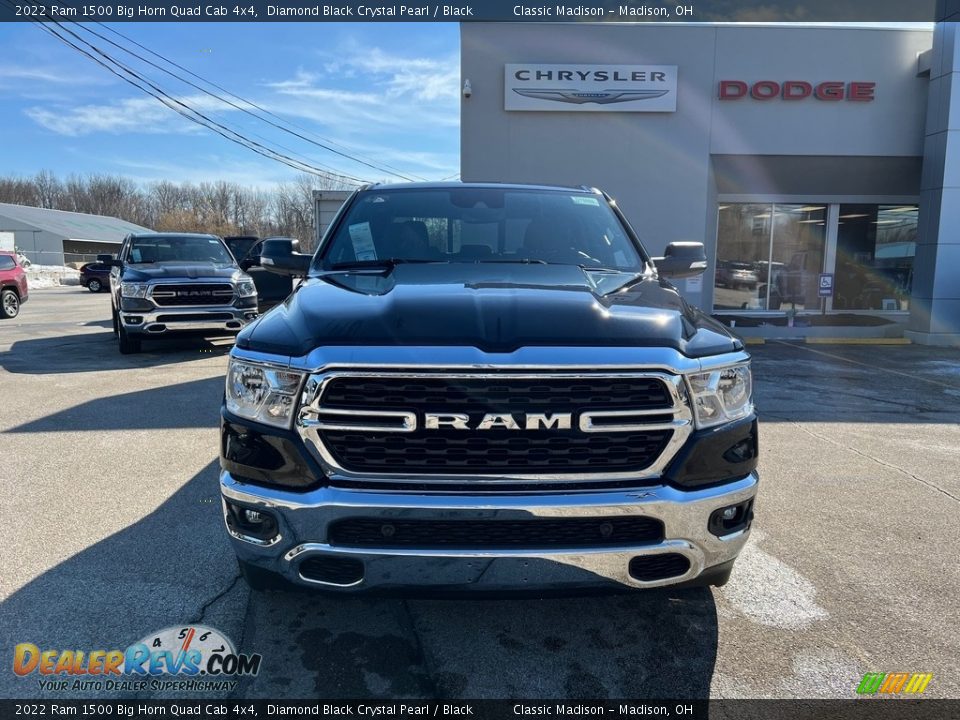 2022 Ram 1500 Big Horn Quad Cab 4x4 Diamond Black Crystal Pearl / Black Photo #7