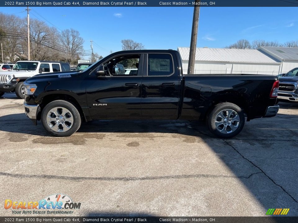 2022 Ram 1500 Big Horn Quad Cab 4x4 Diamond Black Crystal Pearl / Black Photo #8