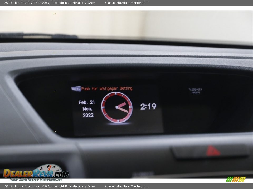 2013 Honda CR-V EX-L AWD Twilight Blue Metallic / Gray Photo #10