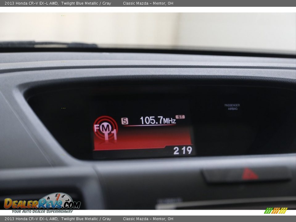 2013 Honda CR-V EX-L AWD Twilight Blue Metallic / Gray Photo #11