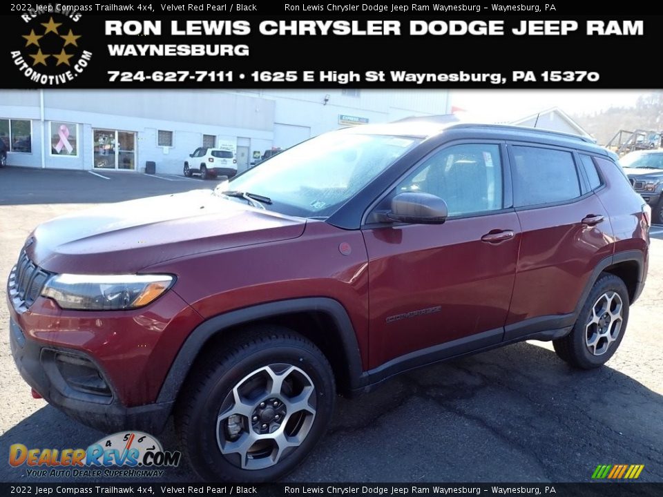 2022 Jeep Compass Trailhawk 4x4 Velvet Red Pearl / Black Photo #1