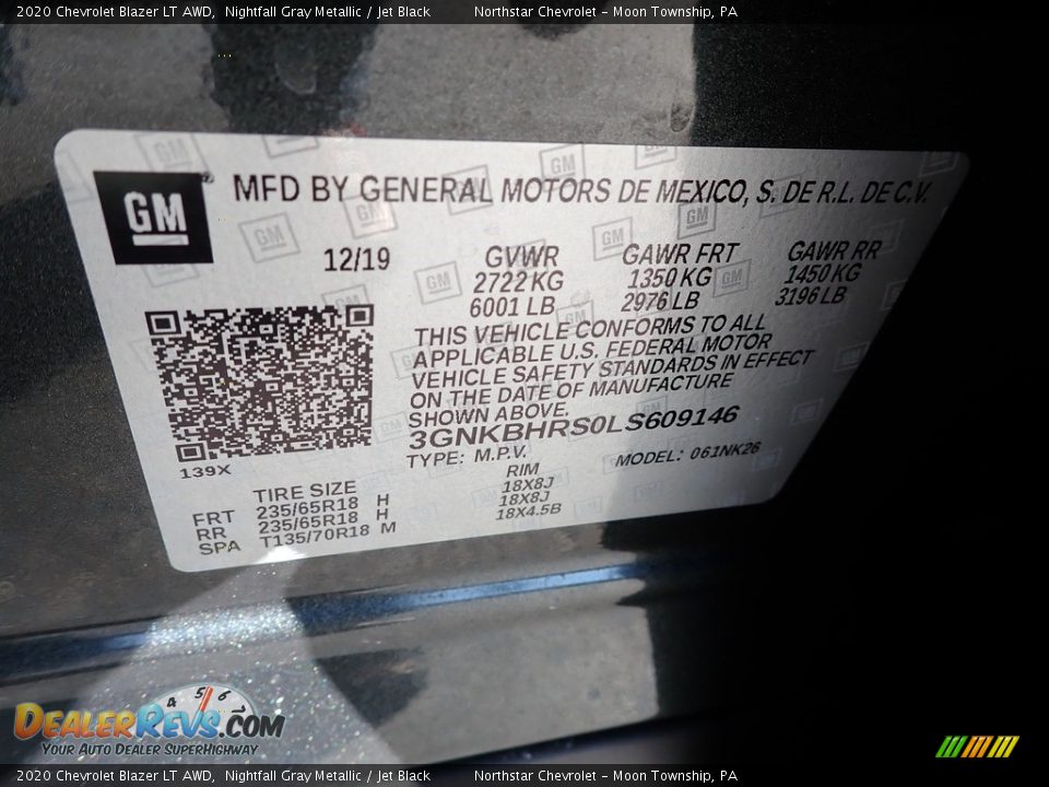2020 Chevrolet Blazer LT AWD Nightfall Gray Metallic / Jet Black Photo #28