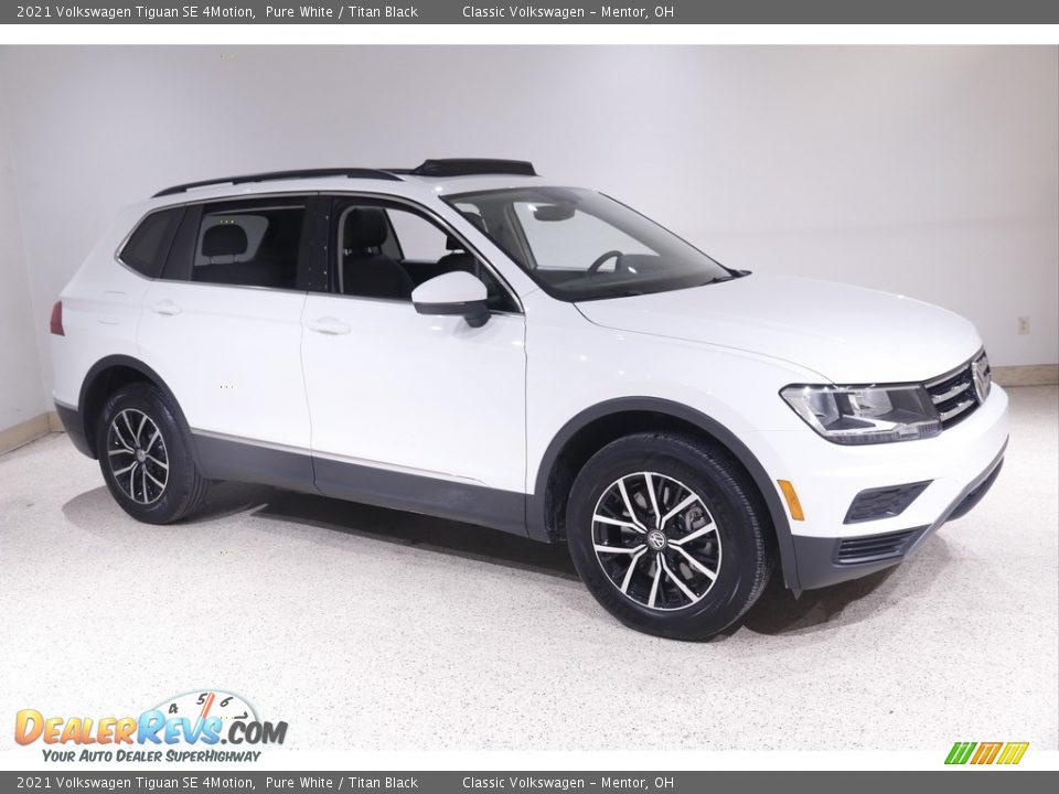 2021 Volkswagen Tiguan SE 4Motion Pure White / Titan Black Photo #1