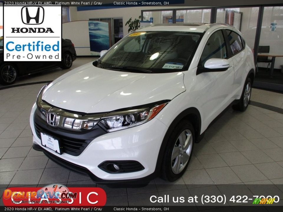 2020 Honda HR-V EX AWD Platinum White Pearl / Gray Photo #1