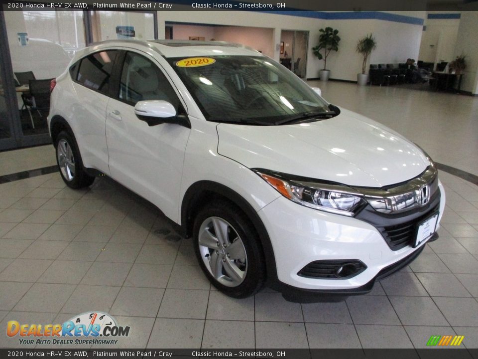 2020 Honda HR-V EX AWD Platinum White Pearl / Gray Photo #3